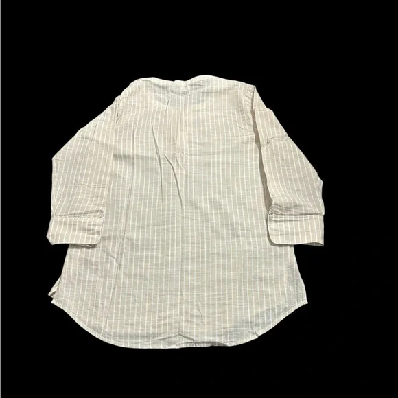 Vineyard Vines Tan White Striped V-Neck 3/4
Sleeve Casual Breezy Blouse size M - Picture 3 of 9